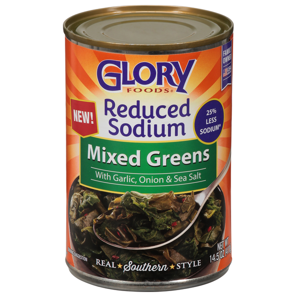 Glory Foods Reduced Sodium Southern Style Mixed Greens
