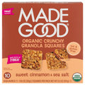 MadeGood Organic Crunchy Sweet Cinnamon & Sea Salt Granola Squares - 10 ct