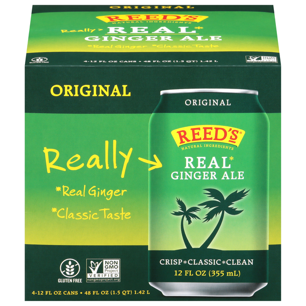 Reed's Gluten Free Real Ginger Ale - 4 pk