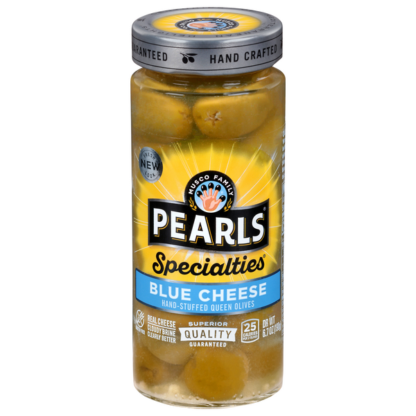 Save on Pearls Specialties Queen Olives Blue Cheese Stuffed Order