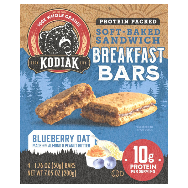 Kodiak Protein Blueberry Oat Soft-Baked Sandwich Breakfast Bars - 4 ct