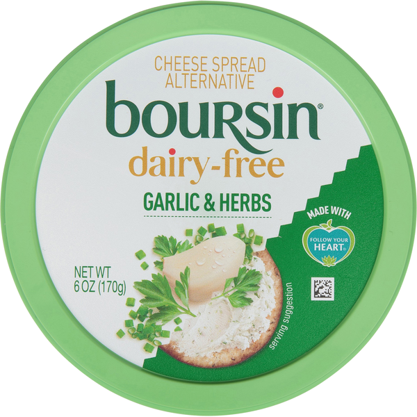 Boursin Dairy Free Plant-Based Garlic & Herbs Cheese Spread Alternative