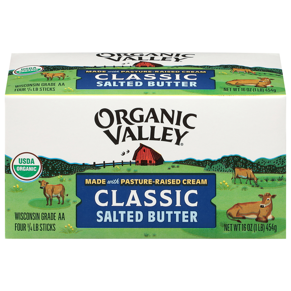 Organic Valley Salted Butter Sticks - 4 ct