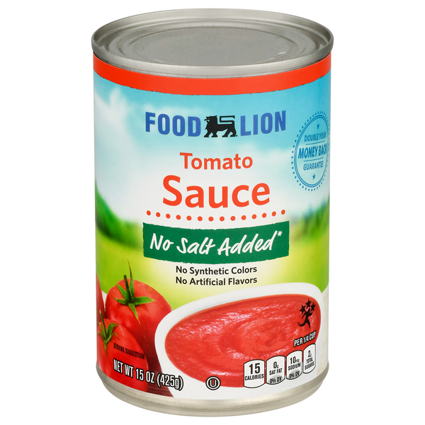 Food Lion No Salt Added Tomato Sauce