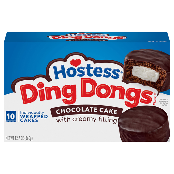 Hostess Chocolate Ding Dongs Snack Cakes - 10 ct