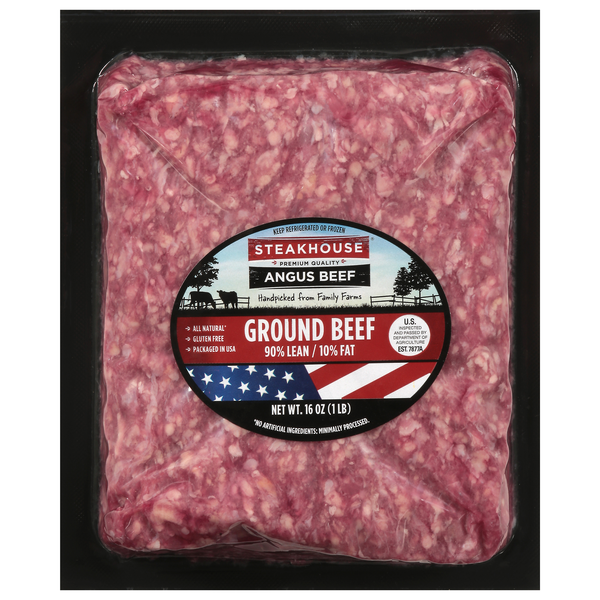 Steakhouse Naturals 90% Lean 10% Fat Angus Ground Beef