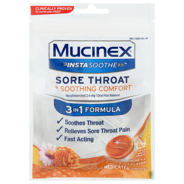 Save on Mucinex InstaSoothe Sore Throat Medicated Drops Honey