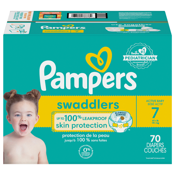 Save on Pampers Swaddlers Size 7 Baby Diapers 41+ lb Order Online