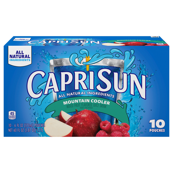 Capri Sun All Natural Mountain Cooler Juice Drink Pouches - 10 pk