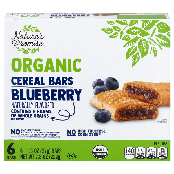 Nature's Promise Organic Blueberry Cereal Bars - 6 ct