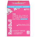Red Bull The Peach Edition Sugar Free White Peach Energy Drink - 4 pk