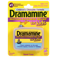 Dramamine Kids Motion Sickness Relief Grape Flavor Chewable Tablets