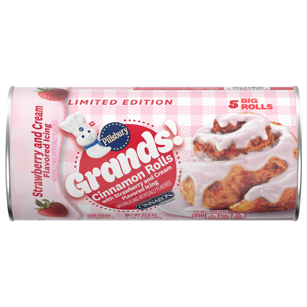 Pillsbury Grands! Cinnamon Rolls with Strawberry & Cream Icing - 5 ct