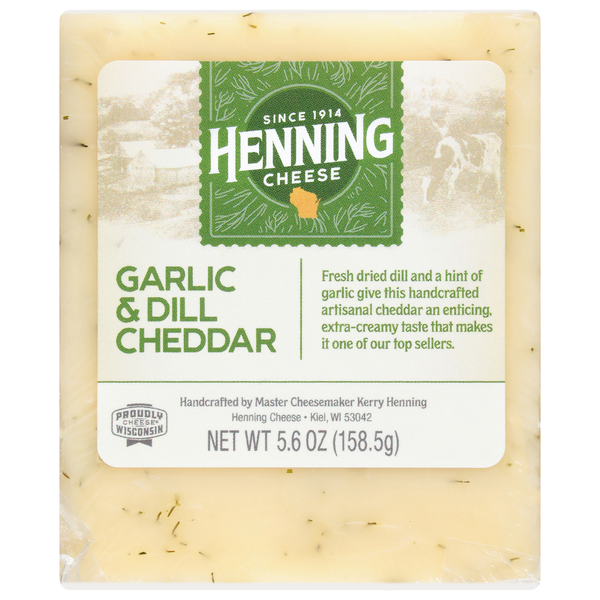 Henning's Wisconsin Garlic & Dill Cheddar Cheese Block