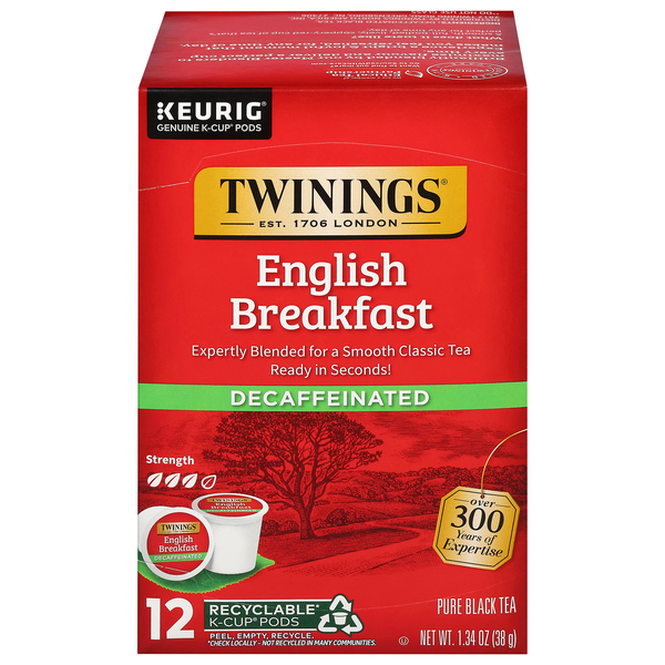 Twinings Decaffeinated English Breakfast Black Tea K-Cup Pods