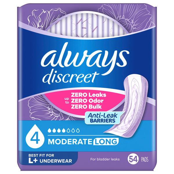 Always Discreet Bladder Leak Pads Long Size 4