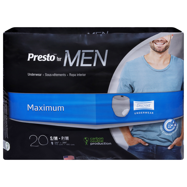 Presto for Men Maximum S/M Discreet Underwear