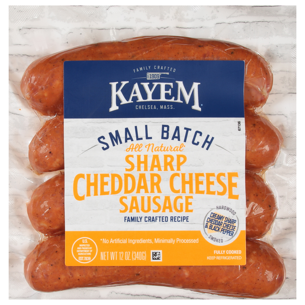 Kayem All Natural Sharp Cheddar Cheese Sausage - 4 ct