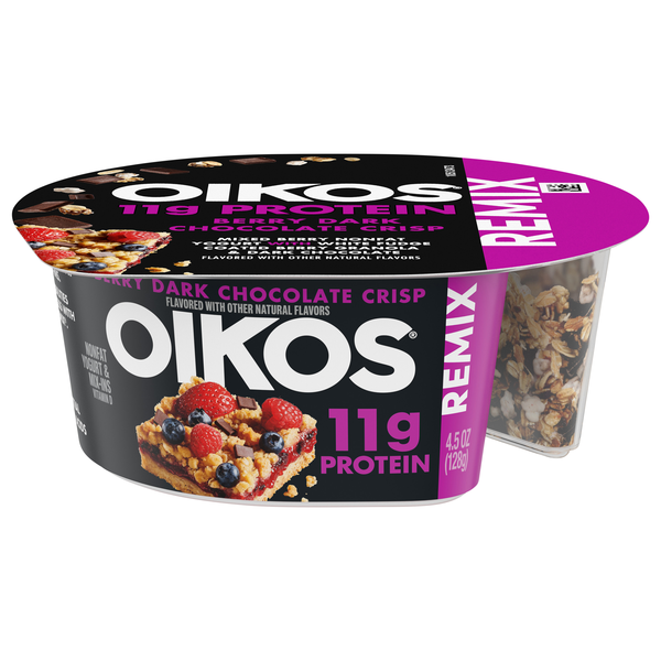 Oikos REMIX Nonfat Berry Dark Chocolate Crisp Yogurt & Mix-Ins Cup