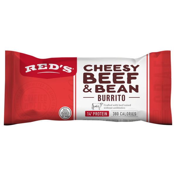 Red's Cheesy Beef & Bean Burrito Frozen