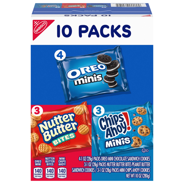 Nabisco Mini Cookie Variety Pack (Chips Ahoy!/Nutter Butter/OREO) - 10 ct