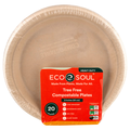 Eco Soul Compostable Round Paper Plates 9 Inch