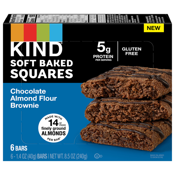KIND Soft Baked Squares Chocolate Almond Flour Brownie Bars - 6 ct