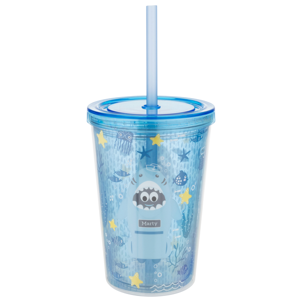 Smart Living Summer Straw Tumbler Shark