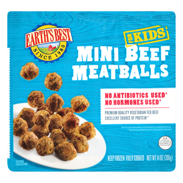 Save on Earth's Best Kidz Beef Meatballs Baked Mini Natural Fully