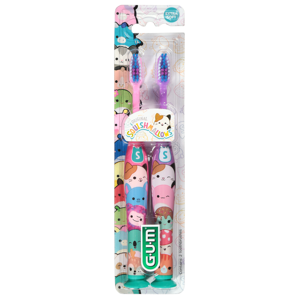 GUM Original Squishmallows Kids Toothbrushes Extra Soft