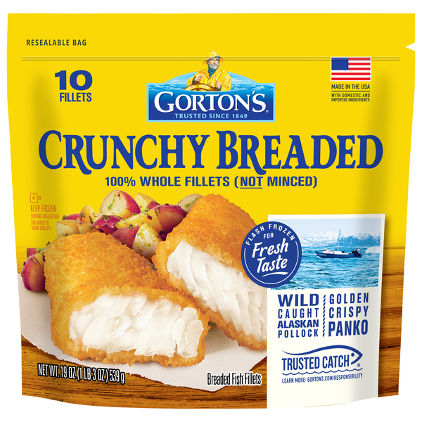 Gorton's Crunchy Breaded Fish Fillets - 10 ct Frozen