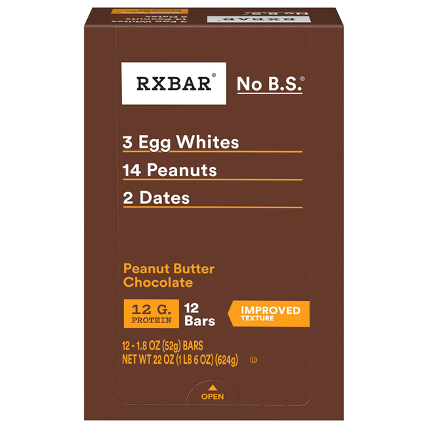 RXBAR Peanut Butter Chocolate 12g Protein Bars - 12 ct