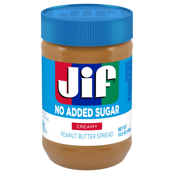 Jif No Sugar Added Creamy Peanut Butter Spread