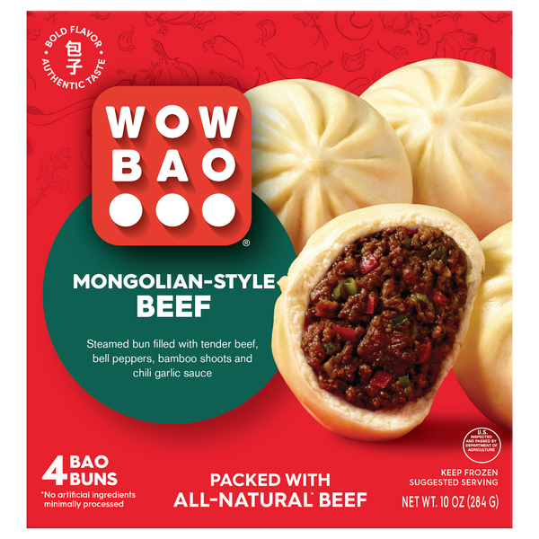 Wow Bao Mongolian Style Spicy Beef Bao Buns - 4 ct