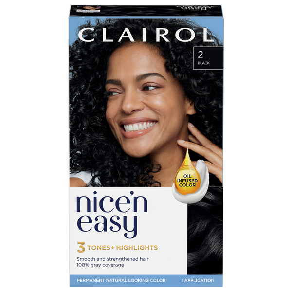 Clairol Nice 'n Easy Permanent Hair Color Black 2