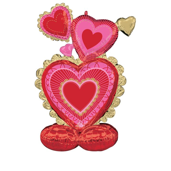 Valentine Hearts 50 Inch Decorative Air-Filled Balloon