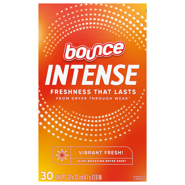 Bounce Intense Vibrant Fresh Scent Boosting Dryer Sheets