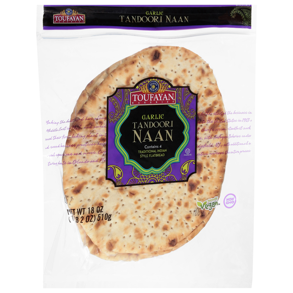 Toufayan Garlic Tandoori Naan - 4 ct