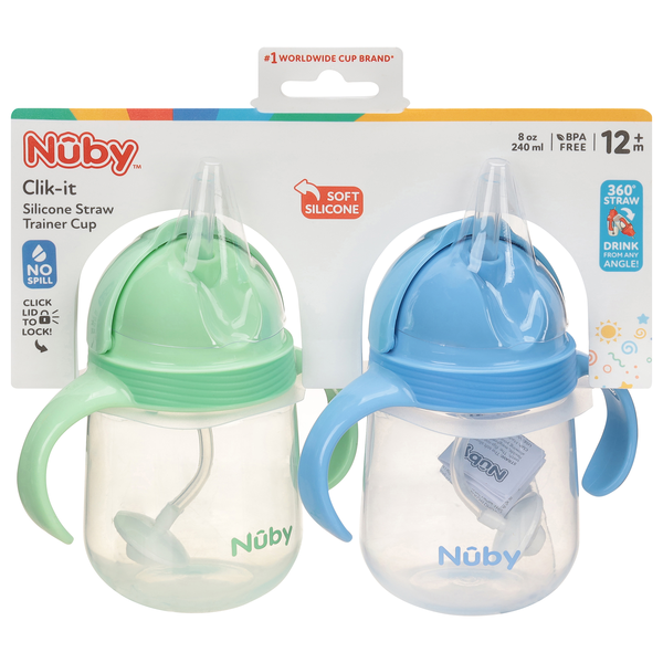Nuby Clik-It Silicone Straw Trainer Cup 12m+