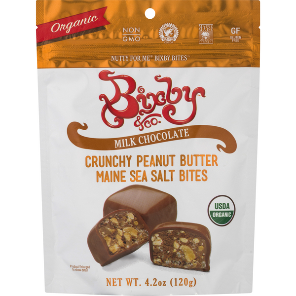 Bixby & Co. Organic Milk Chocolate Crunchy Peanut Butter Bites Candy