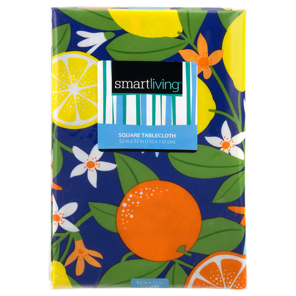 Smart Living Summer Square Tablecloth 52 X 52 Inch Citrus Fruits