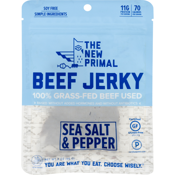 Save On The New Primal Beef Jerky Sea Salt Pepper Gluten Free Order Online Delivery Martin S