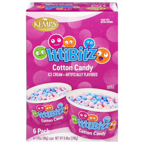 Kemps IttiBitz Cotton Candy Ice Cream Cups - 6 ct