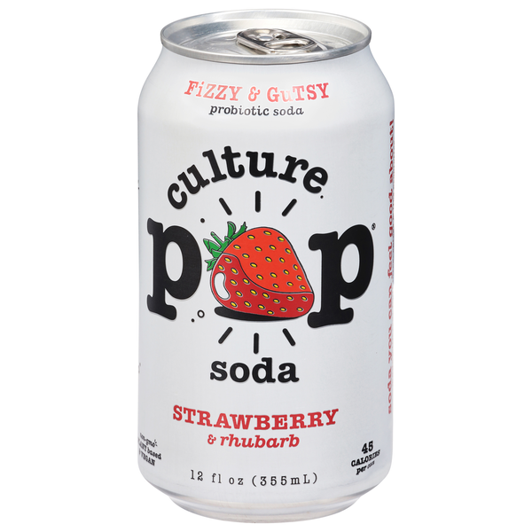 Culture Pop Strawberry & Rhubarb Probiotic Soda