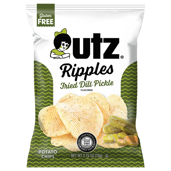 Utz Ripples Gluten Free Fried Dill Pickle Potato Chips