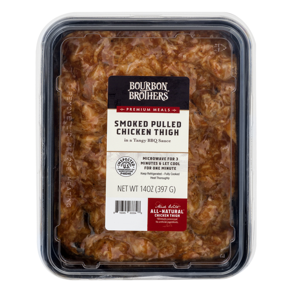 Save on Bourbon Brothers Premium Meals Smoked Pulled Chicken Thigh in