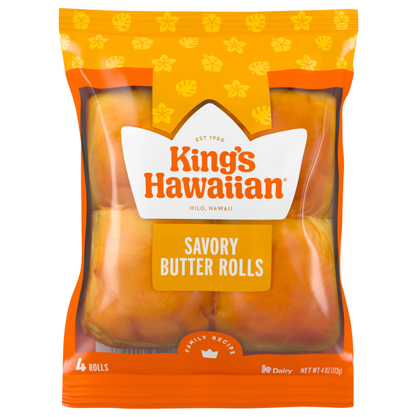 King's Hawaiian Savory Butter Rolls - 4 ct