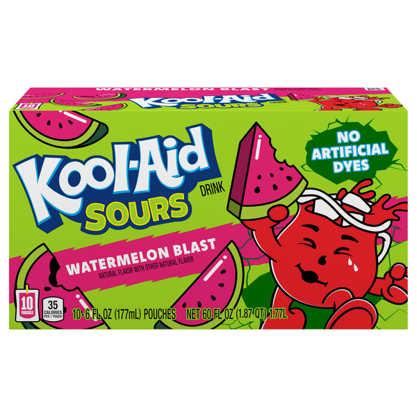Kool-Aid Sours Watermelon Blast Juice Drink - 10 pk