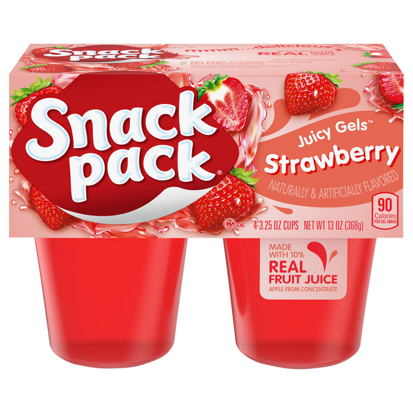 Snack Pack Strawberry Juicy Gels Cups - 4 ct