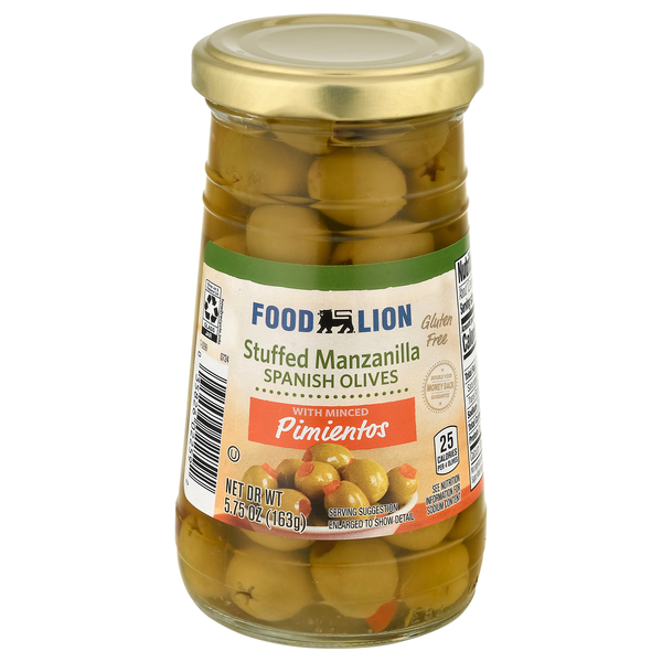Food Lion Stuffed Spanish Manzanilla Olives with Pimientos